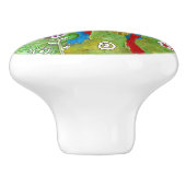 可愛いボストカラフルンテリアのドアノブ セラミックノブ (側面)