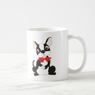 可愛いボストンテリアインレッドボウタイ コーヒーマグカップ