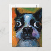 可愛いボストンテリア犬の子犬のポートレート製品 ポストカード (正面/裏面)