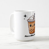 可愛いボバティーマグカップ – ボバリフィックな日を過ごす コーヒーマグカップ (正面左)