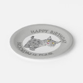 可愛いボブキャットオオヤマネコのパーソナライズされた誕生日 ペーパープレート (アングル)