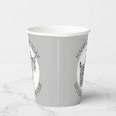 可愛いボブキャットオオヤマネコのパーソナライズされた誕生日 紙コップ (右)