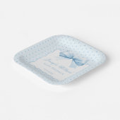 可愛いボヘミアンブルーボウ男の赤ちゃんシャワー ペーパープレート (傾斜あり)