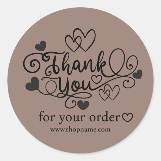 可愛いボホブラウンご注文ありがとうございます ラウンドシール (正面)