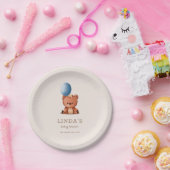 可愛いボホベアブルーバルーンベビーシャワー ペーパープレート (パーティー)