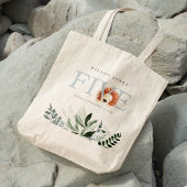 可愛いボホライオンの葉の5回目の誕生日パーティー トートバッグ