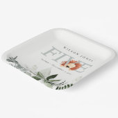 可愛いボホライオンの葉の5回目の誕生日パーティー ペーパープレート (傾斜あり)