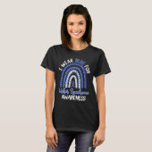 可愛いボホレインボーI衣服ブルーfor Usher Syndrome A Tシャツ (正面フル)