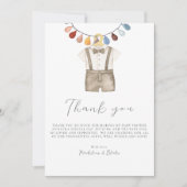 可愛いボホ服ボーイ赤ちゃんシャワーサンキューカード サンキューカード (正面)