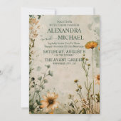 可愛いボホ牧草小さな野結婚花 招待状 (正面)