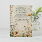 可愛いボホ牧草小さな野結婚花 招待状 (スタンド正面)