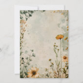 可愛いボホ牧草小さな野結婚花 招待状 (裏面)
