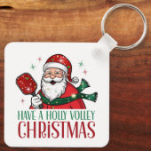 可愛いボリーのクリスマスピックボールのパンを持っている キーホルダー (裏面)