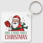 可愛いボリーのクリスマスピックボールのパンを持っている キーホルダー (裏面)