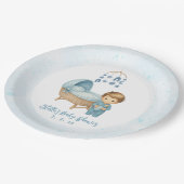 可愛いボーイブルー子供部屋ベビーシャワー ペーパープレート (アングル)