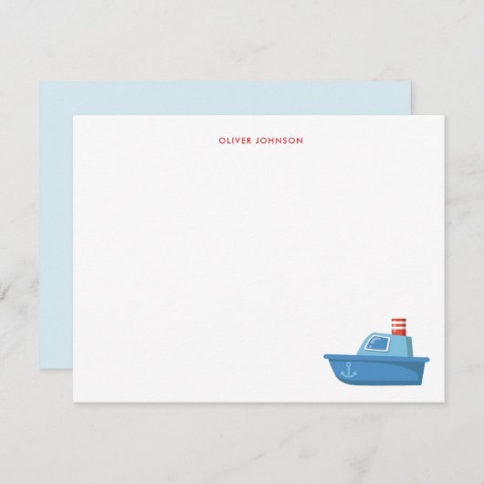 可愛いボートキッズ感謝していユー サンキューカード (正面/裏面)