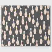 可愛いボーリングピンラッピング紙 ラッピングペーパー (フラット)