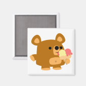 可愛いボール付き漫画クマ:)マグネット マグネット (正面/裏面)