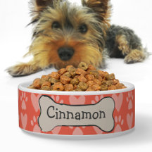 可愛いボーンポープリントハートパターンドッグネームオレンジ