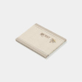 可愛いポスト金ゴールドビースタイル付きリネン ポストイット (アングル)