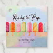 可愛いポスポップ・アートのシクルベビーシャワー準備 フェイバータグ (正面)