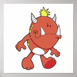 可愛いポッティングファンモンスター ポスター