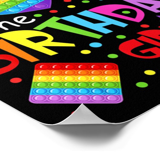 可愛いポップ・アートのItママの誕生日女の子フィジェット玩具ロー ポスター (角)