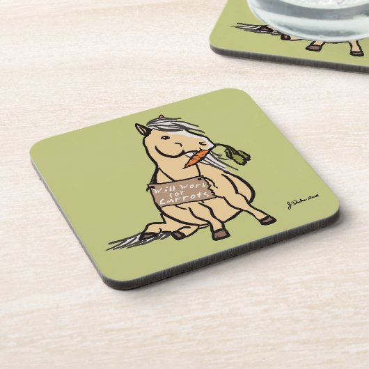 可愛いポニーがニンジンに効く コースター (左側)