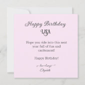 可愛いポニー子供の誕生日付きテーマ カード (裏面)