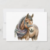 可愛いポニー着スカーフ空白のグリーティングカード 招待状 (正面)