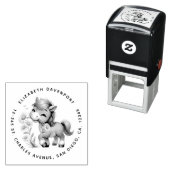 可愛いポニー食べデイジーの住所 セルフインキングスタンプ (インサイチュ)