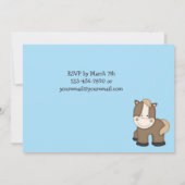 可愛いポニー1st誕生日招待状forボーイズ 招待状 (裏面)