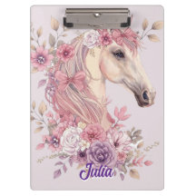 可愛いポニー パステルカラーの花と馬