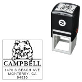 可愛いポメラニア犬カスタムドッグアドレススタンプ セルフインキングスタンプ (インサイチュ)