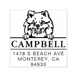 可愛いポメラニア犬カスタムドッグアドレススタンプ セルフインキングスタンプ