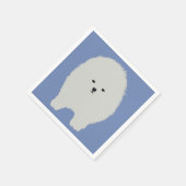 可愛いポメラニア犬ドッグふわふわドッグアートペーパーナプキン スタンダードカクテルナプキン (角)