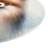 可愛いポメラニア犬水彩イラストレーション カッティングボード (角)