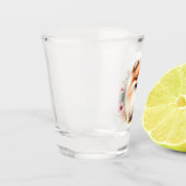 可愛いポメラニア犬水彩イラストレーション ショットグラス (左)