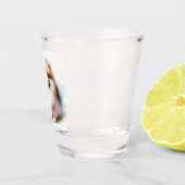 可愛いポメラニア犬水彩イラストレーション ショットグラス (右)