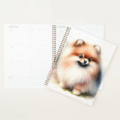 可愛いポメラニア犬水彩イラストレーション プランナー手帳 (ディスプレー)