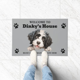 可愛いポルトガルの水犬の写真 ドアマット