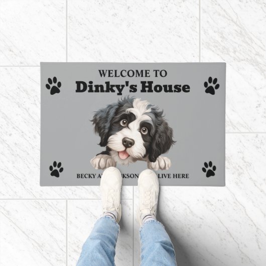 可愛いポルトガルの水犬の写真 ドアマット (室内)