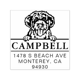 可愛いポルトガル語ウォーターカスタムドッグの住所 セルフインキングスタンプ