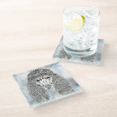 可愛いポードルカラフルドッグガラスコースター ガラスコースター (アングル)