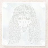 可愛いポードルカラフルドッグガラスコースター ガラスコースター (裏面)