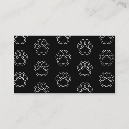 可愛いポープリント動物の犬の愛白い線コンター プレイスカード (裏面)