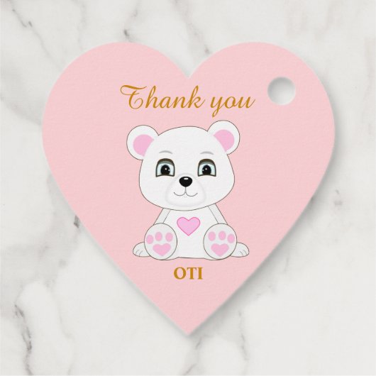 可愛いポーラ感謝していクは黄金&ライトピンク フェイバータグ (裏面)