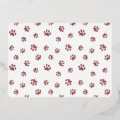 可愛いポー印刷ペット誕生日パーティフォトバラ金ゴールド 箔招待状 (裏面)