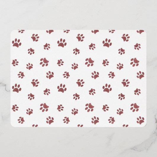 可愛いポー印刷ペット誕生日パーティフォトバラ金ゴールド 箔招待状 (裏面)