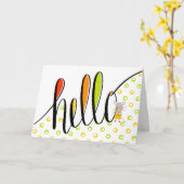 可愛いマウスで手からハローイラストレーション カード (黄色い花)